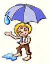 Huck  is the name of the copyrighted happy go lucky cartoon character depicted in these 5 paintings.Huck and his friends also appear elsewhere on the site. These images were created as links to a local weather website. 